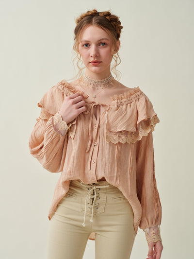 Ivy 31 | Ruffled linen fairy blouse
