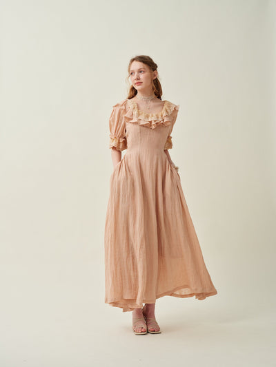 Elysia 15 | Lace-up linen flared dress