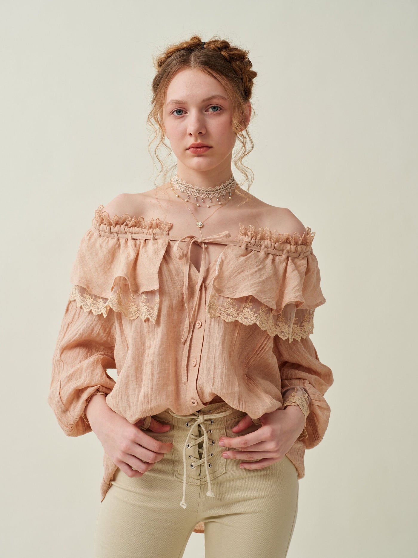 Ivy 31 | Ruffled linen fairy blouse