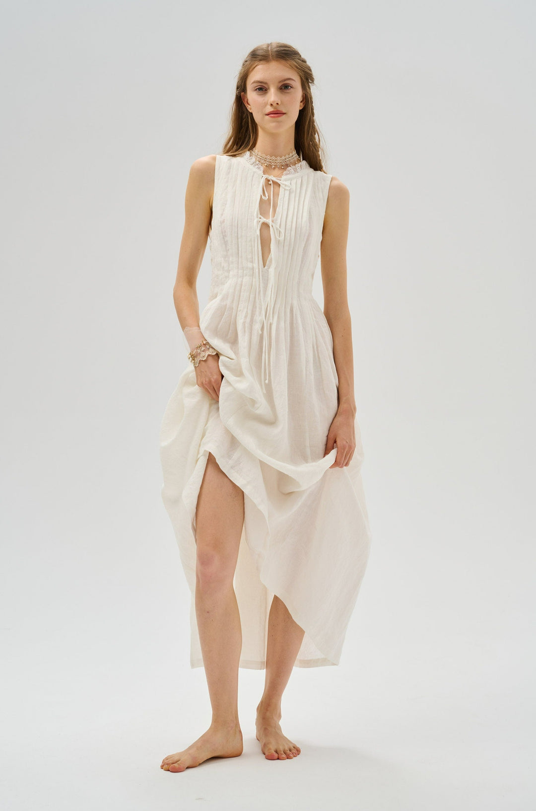 Balia 17 | Pleated Linen Dress Linennaive Balia 17 | Pleated Linen Dress Linennaive