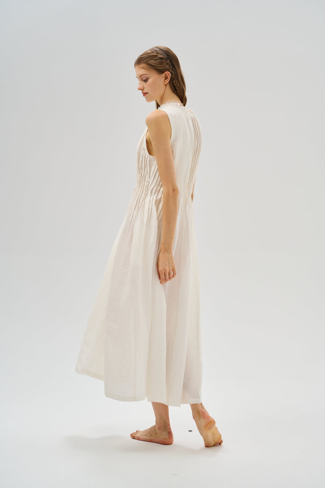 bohabille paris linen dress French Summer Dress, Linen, Bohabille Paris, Free Size, Drop Waist, Balloon Skirt, Midi Length, Red