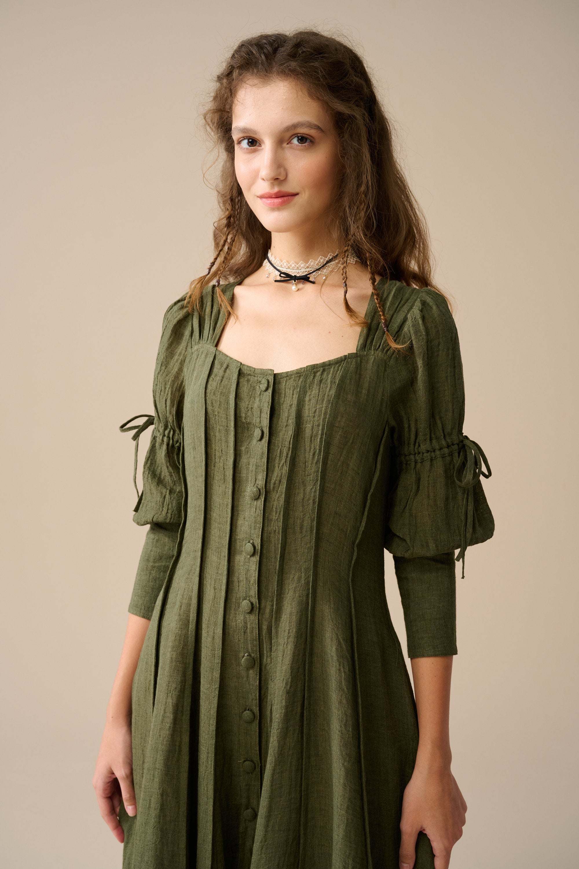 Laura 31 | Pintucked Maxi Linen Dress – Linennaive