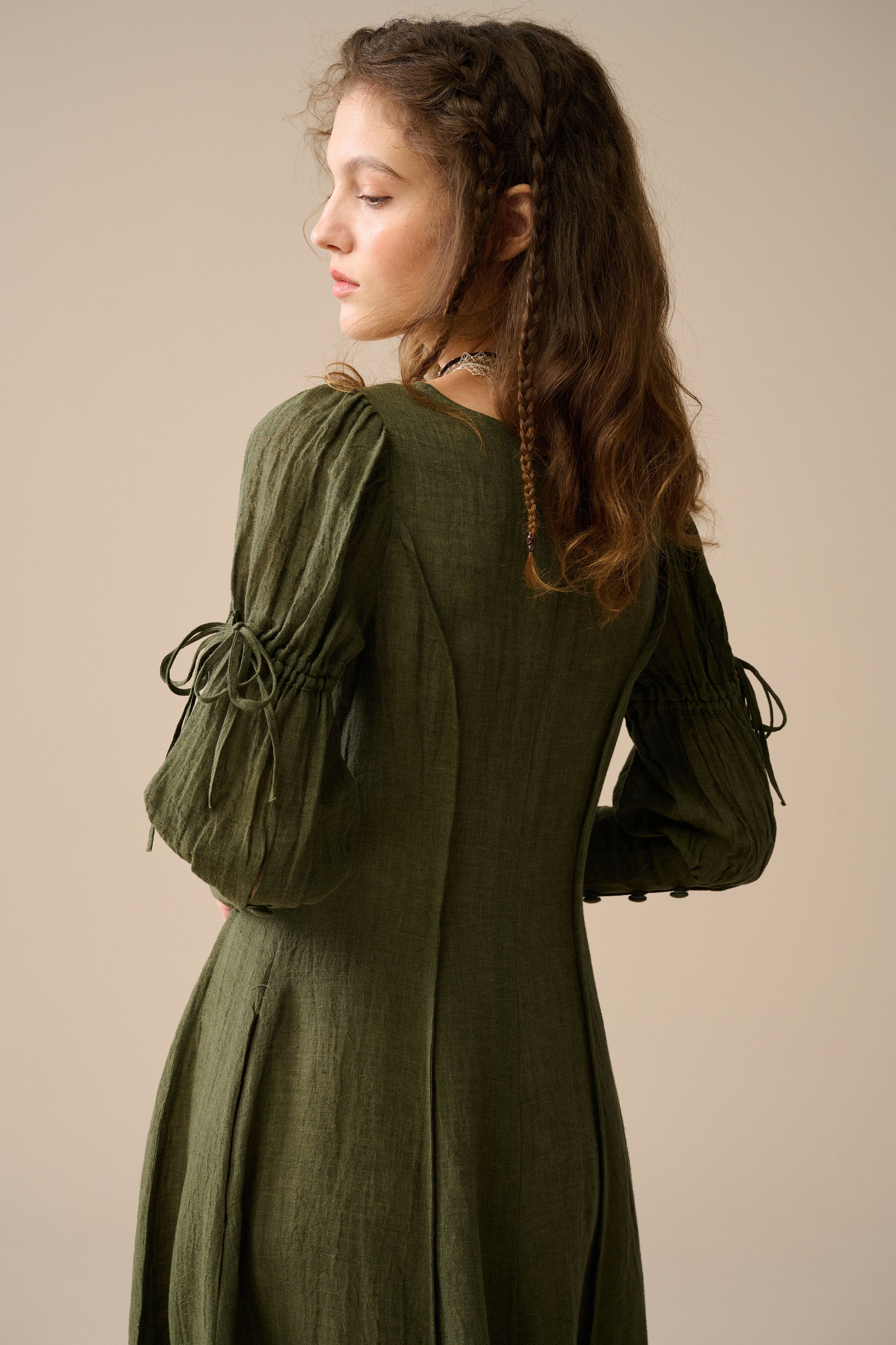 Laura 31 | Pintucked Maxi Linen Dress – Linennaive