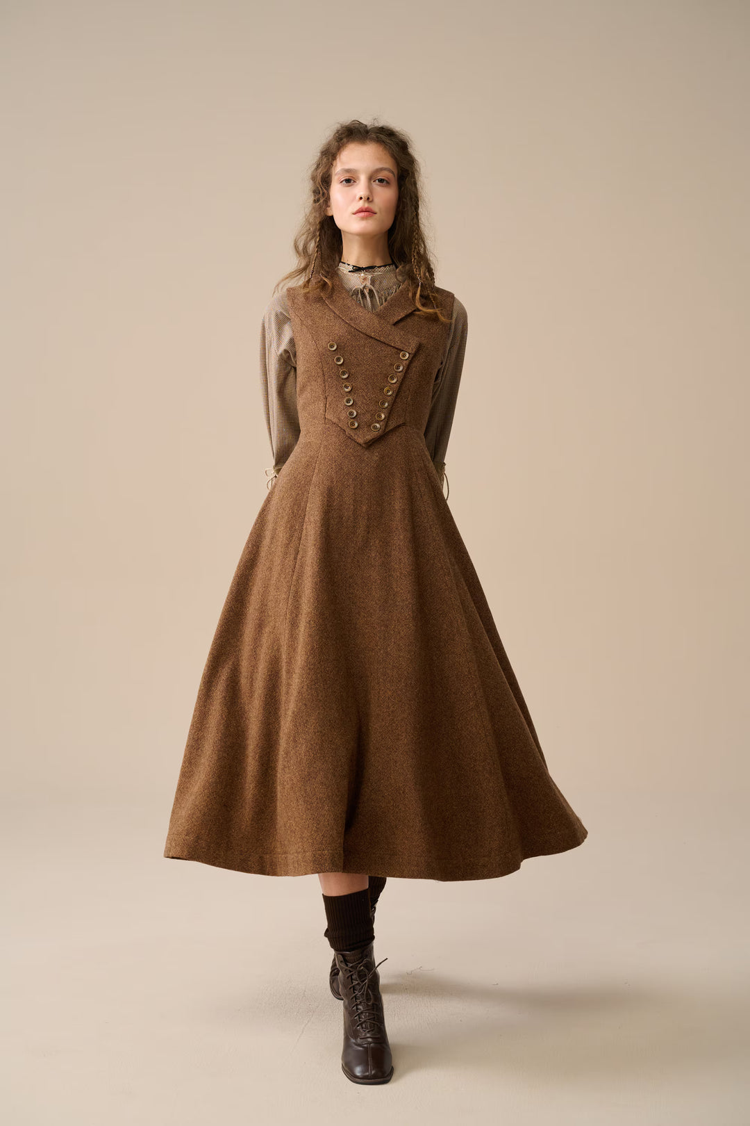 Helen 17| Vintage wool dress Olive Drab / M Helen 17| Vintage wool dress Olive Drab / M