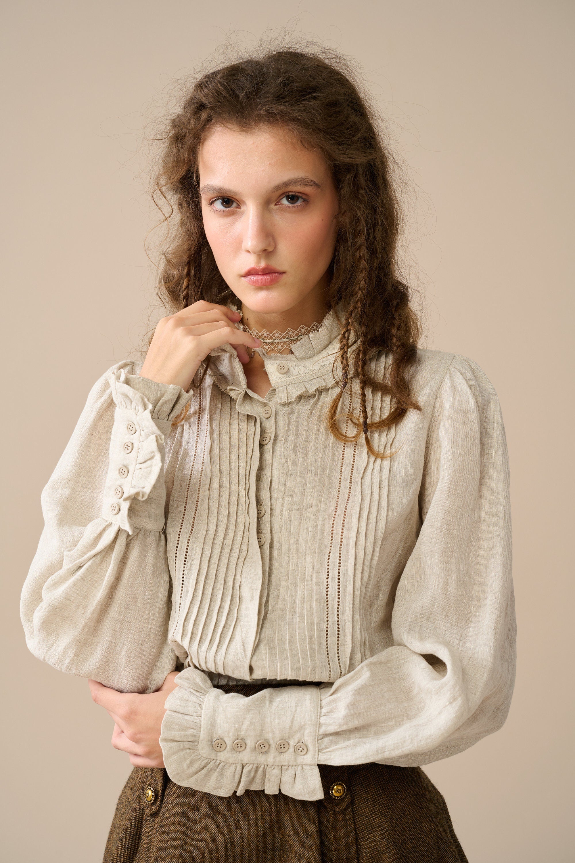 H】neau linen tops cream linen tops (-cream-) – NEAU
