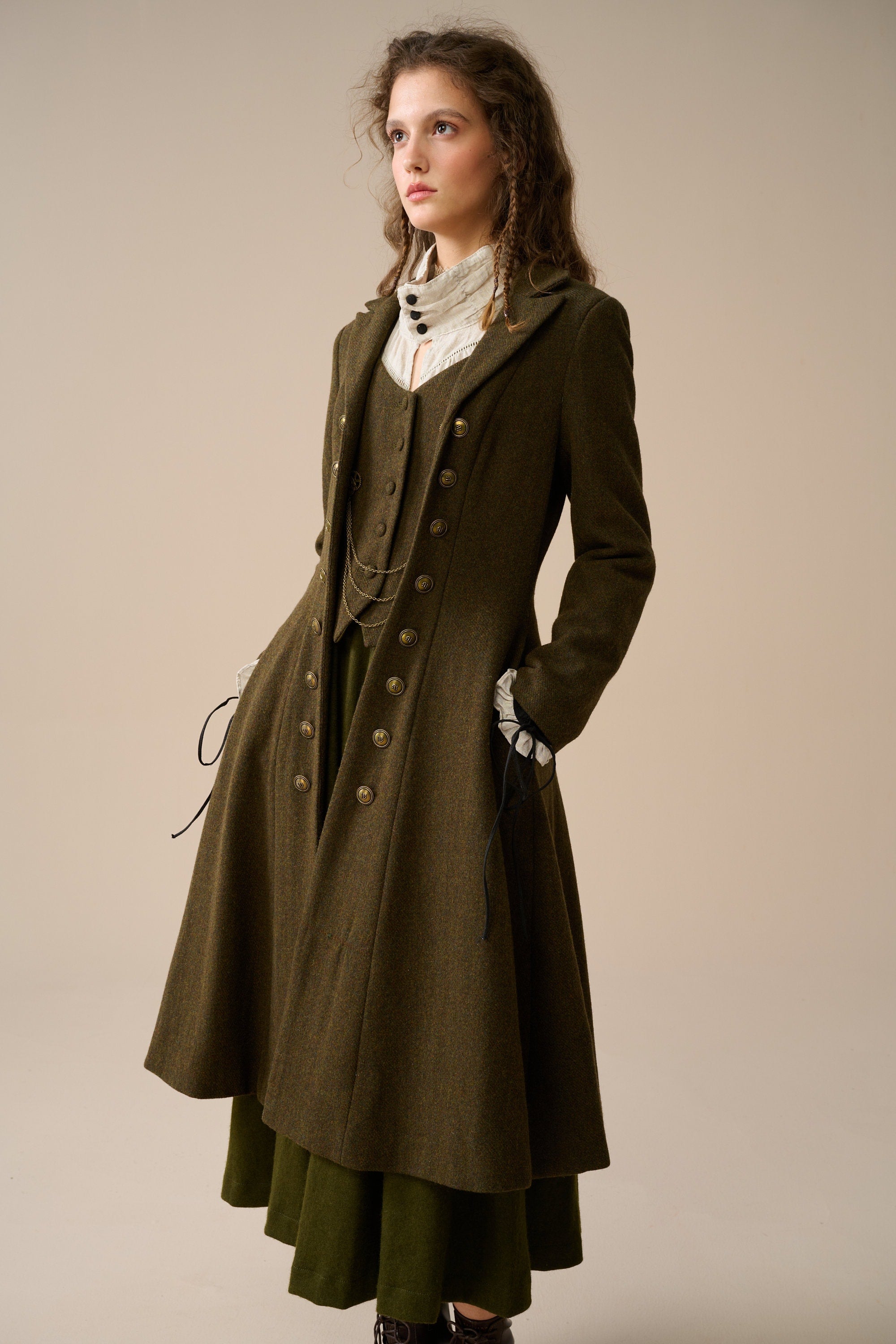 Doreen 15 |Vest-Layered 100% Wool Coat – Linennaive