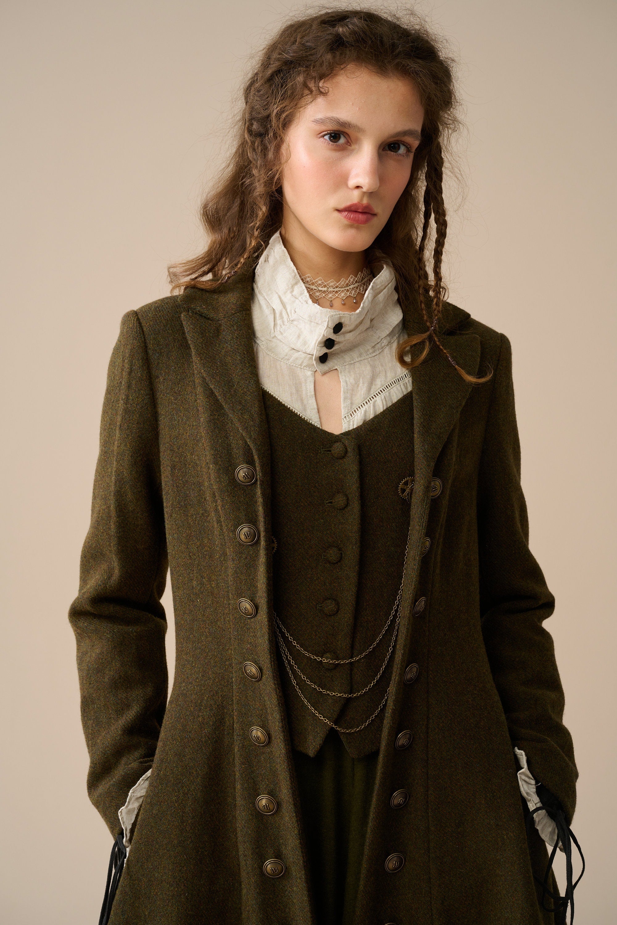 Doreen 15 |Vest-Layered 100% Wool Coat – Linennaive