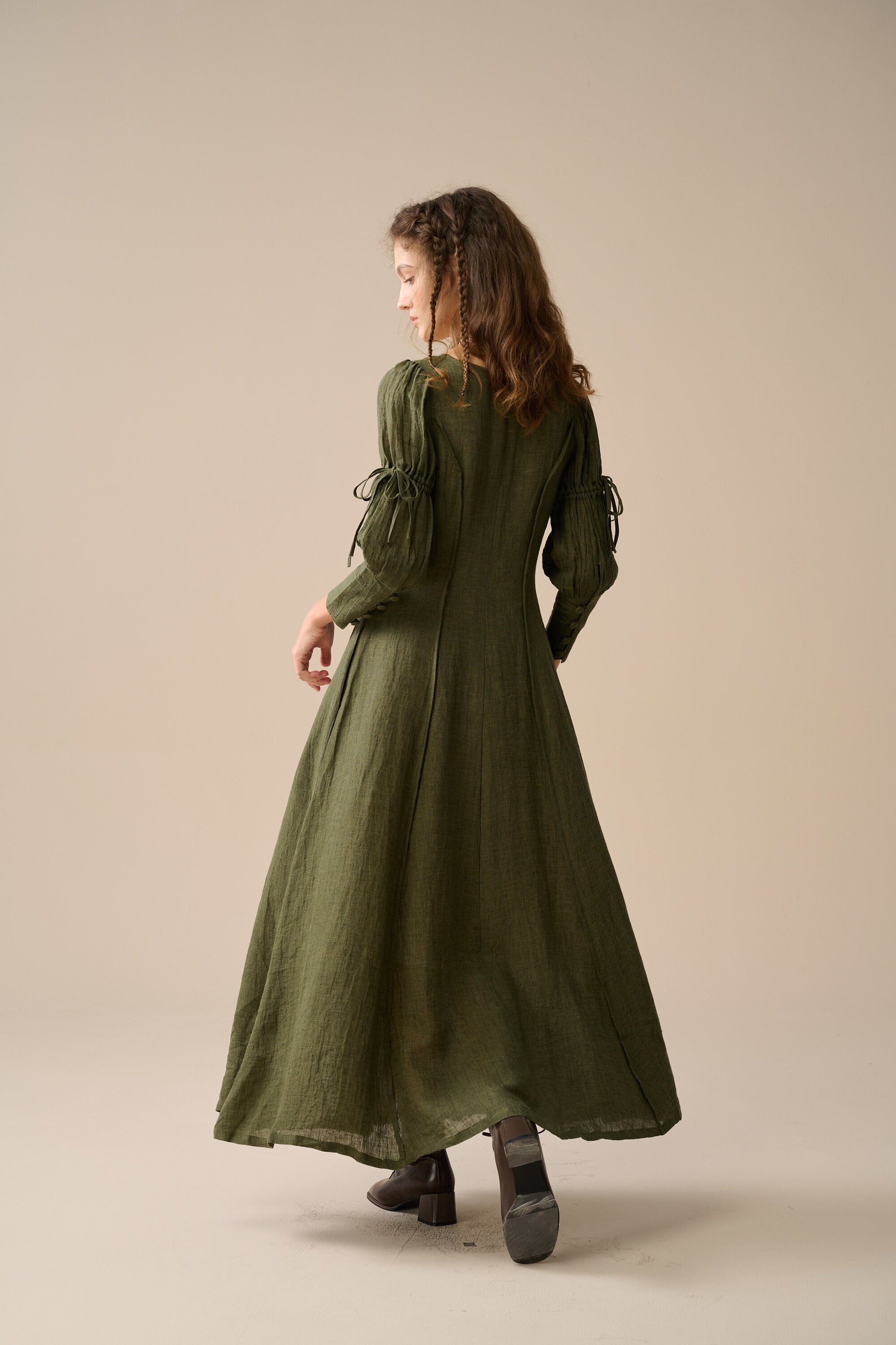 Laura 31 | Pintucked Maxi Linen Dress – Linennaive