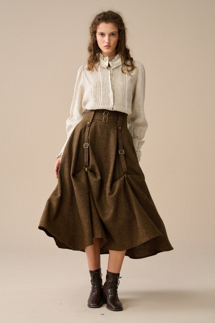 Quincey Plus Size A-Line Wool Skirt