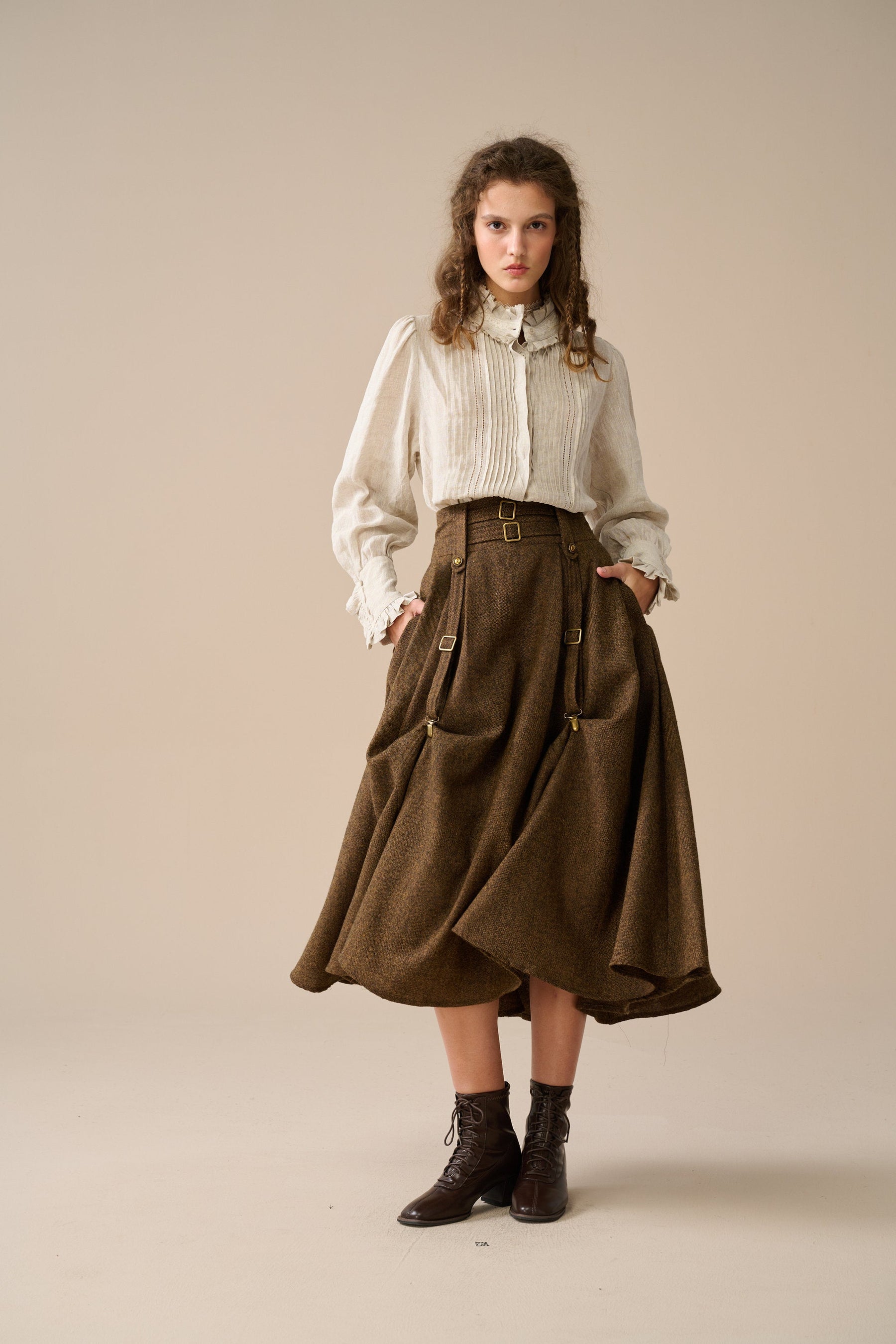 Encore Wool Slit Skirt main image 0