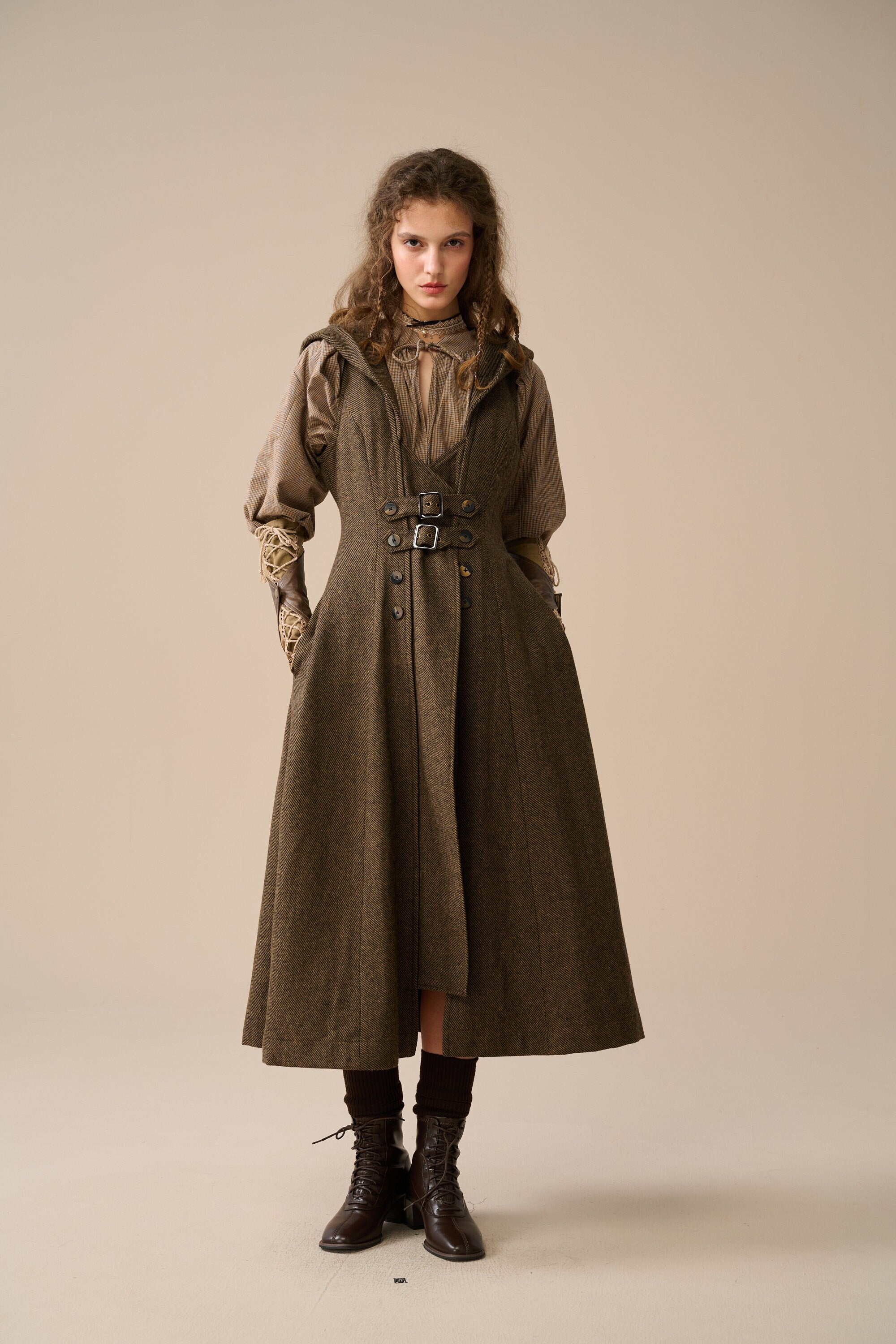 Patricia 21| hooded corset wool dress – Linennaive