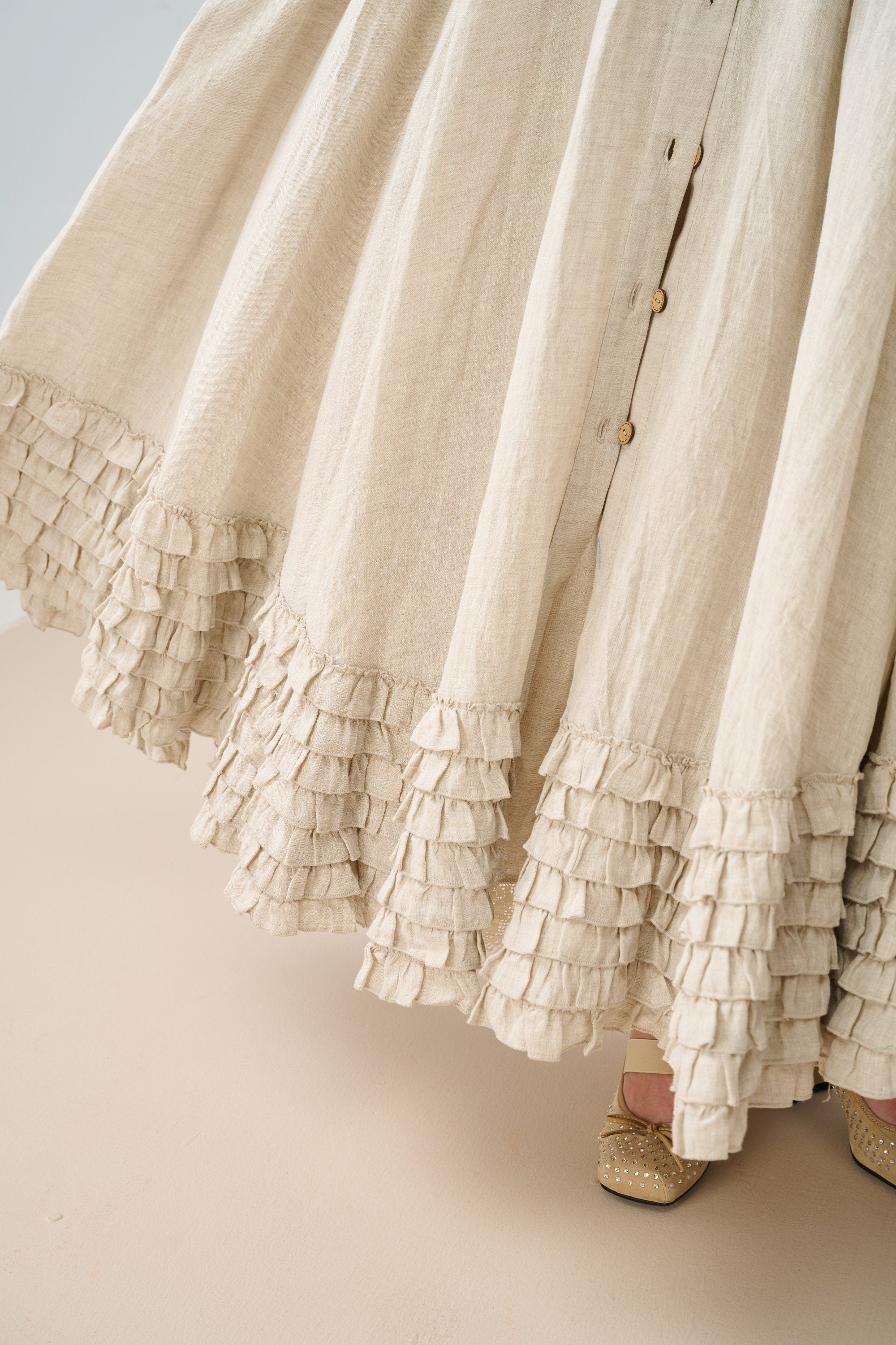 Dorothy 27 | Ruffled maxi linen skirt – Linennaive