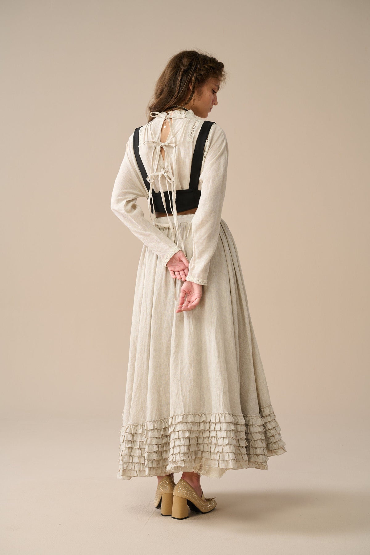 MTO - Lilian Skirt in Antique Rose Linen