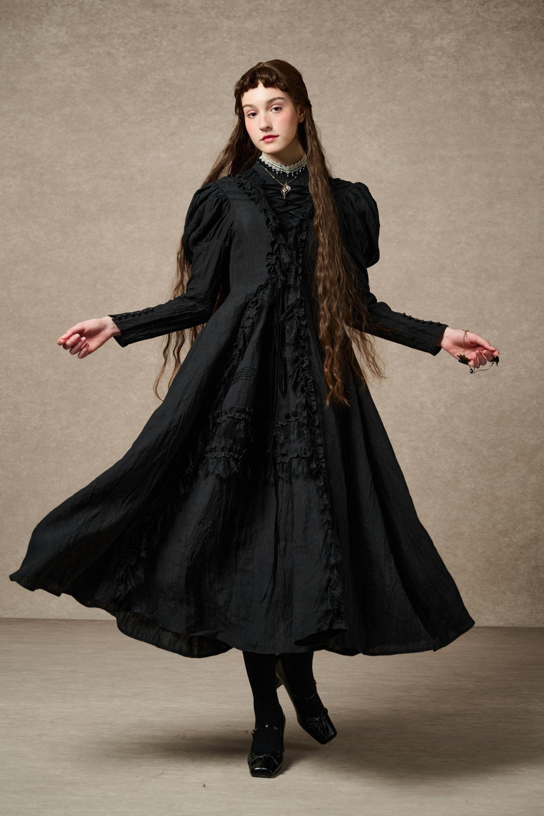elizabeth linen dress Georgia Midi in Midweight Linen