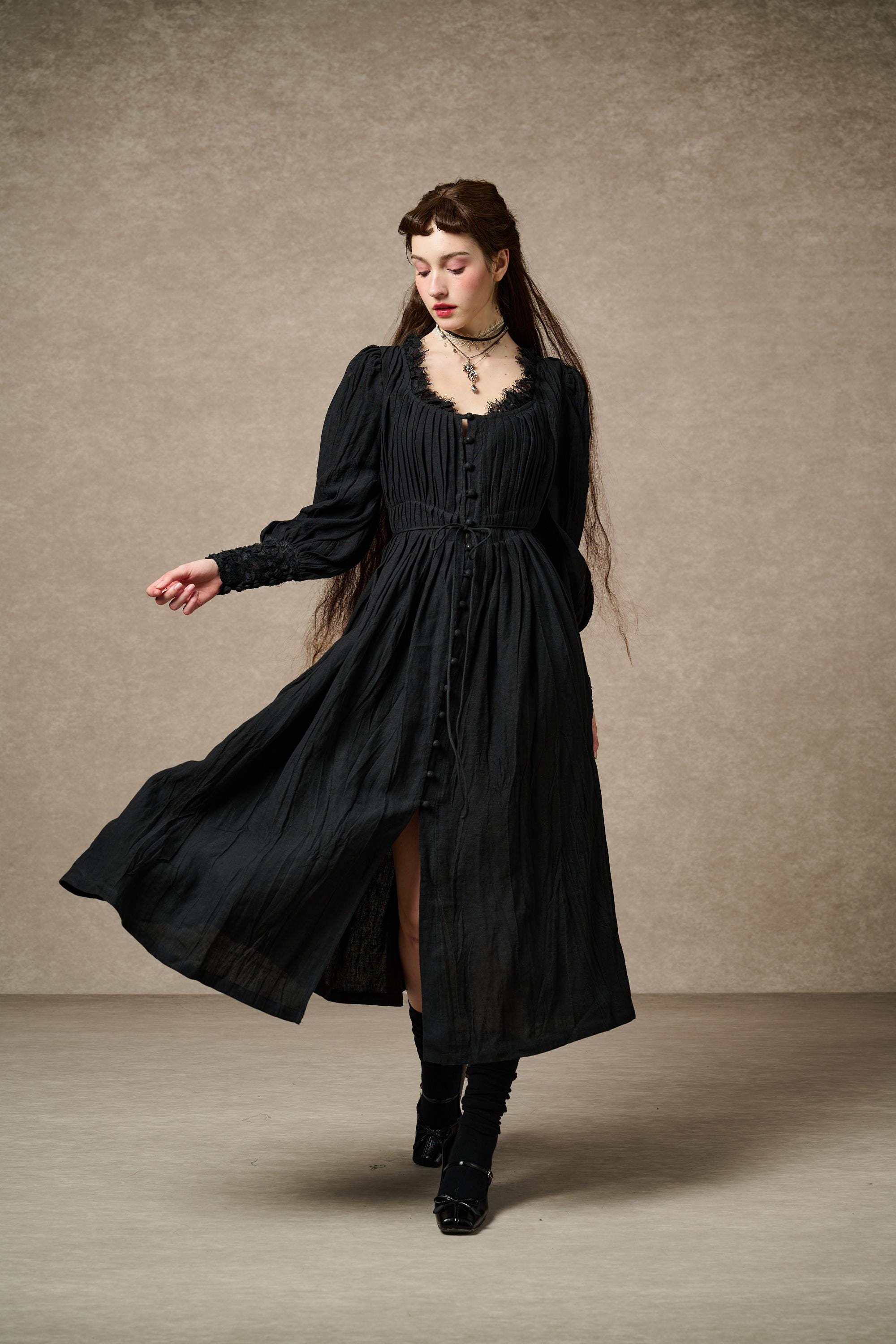 Josefina 19 | Dreamy Pleated Linen Dress Gown – Linennaive