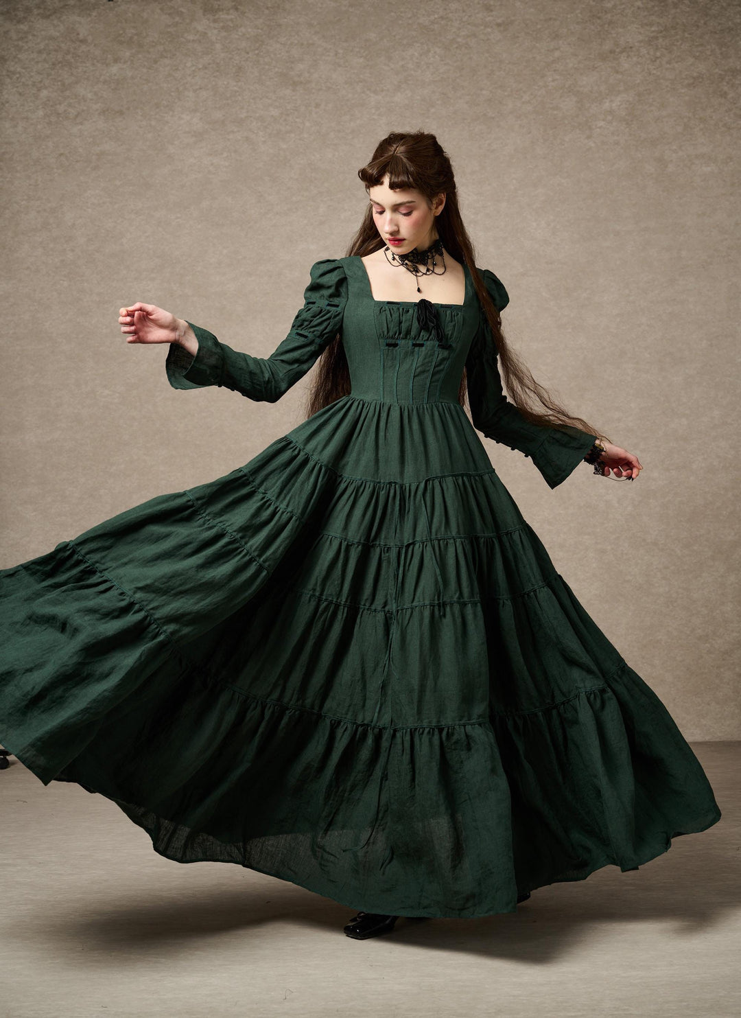 Queena 22 | Empired Maxi linen dress Linennaive Queena 22 | Empired Maxi linen dress Linennaive