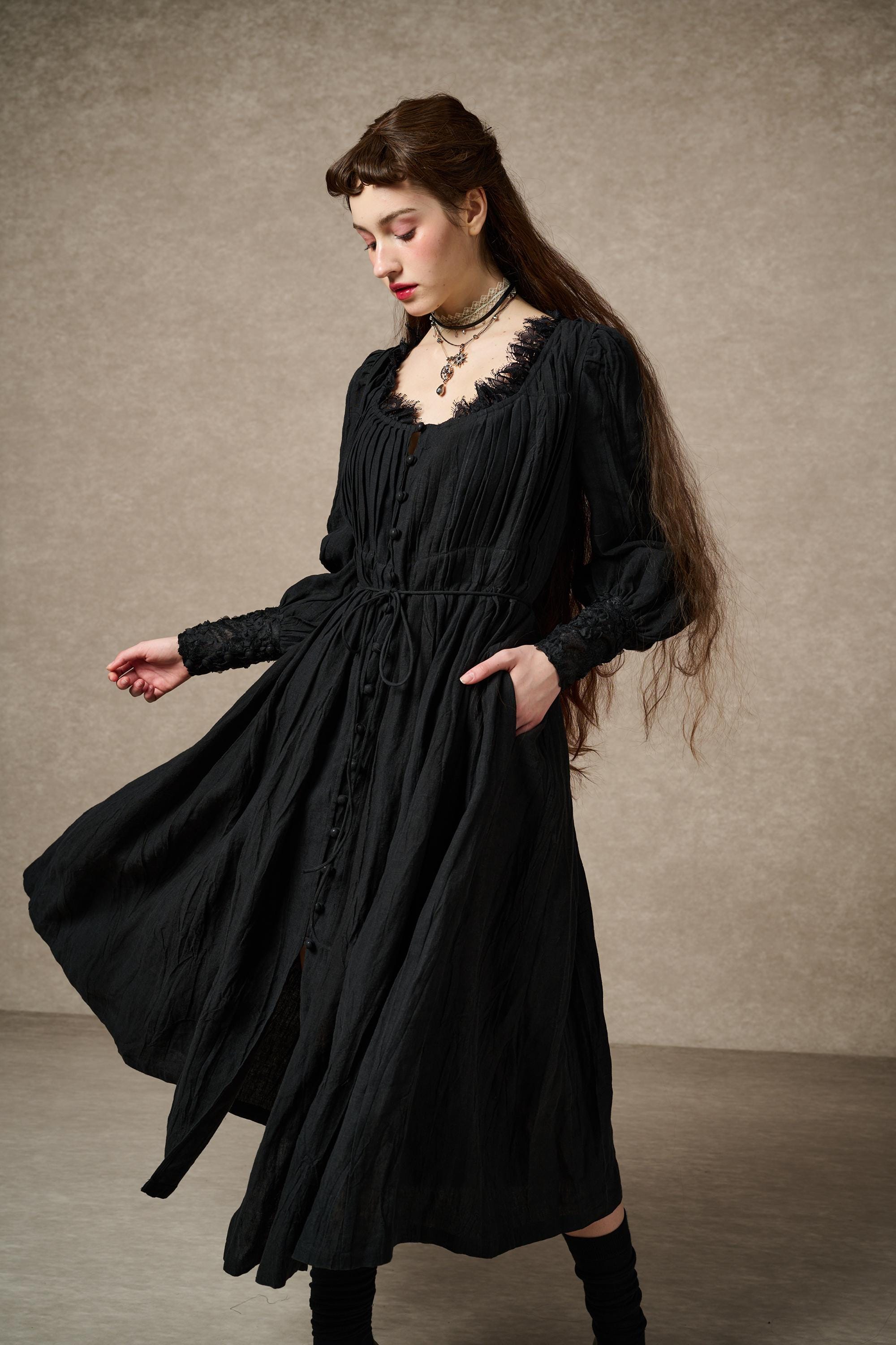 Josefina 19 | Dreamy Pleated Linen Dress Gown – Linennaive