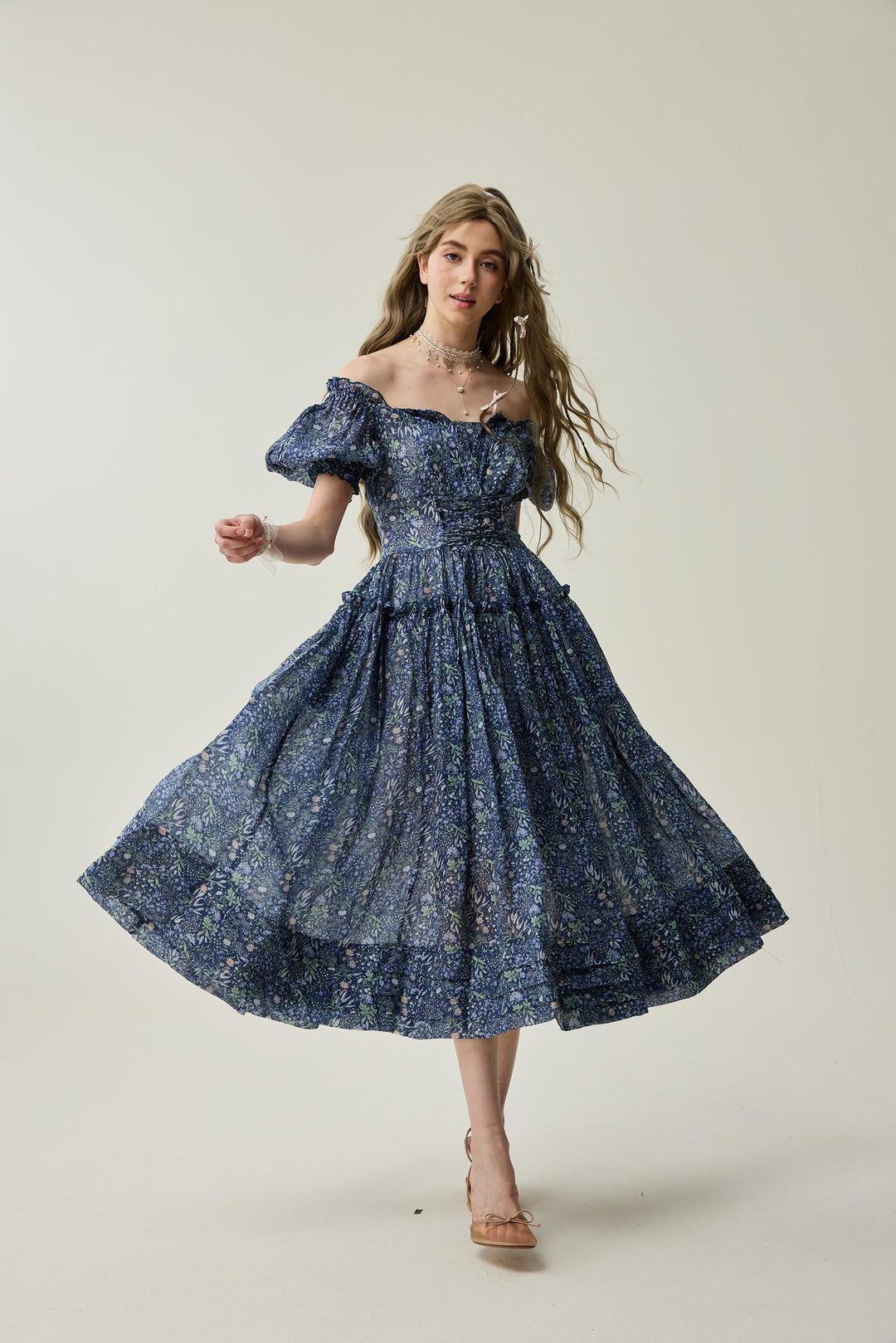 Julia 35 | Floral linen dress Midnight Floral / L Julia 35 | Floral linen dress Midnight Floral / L