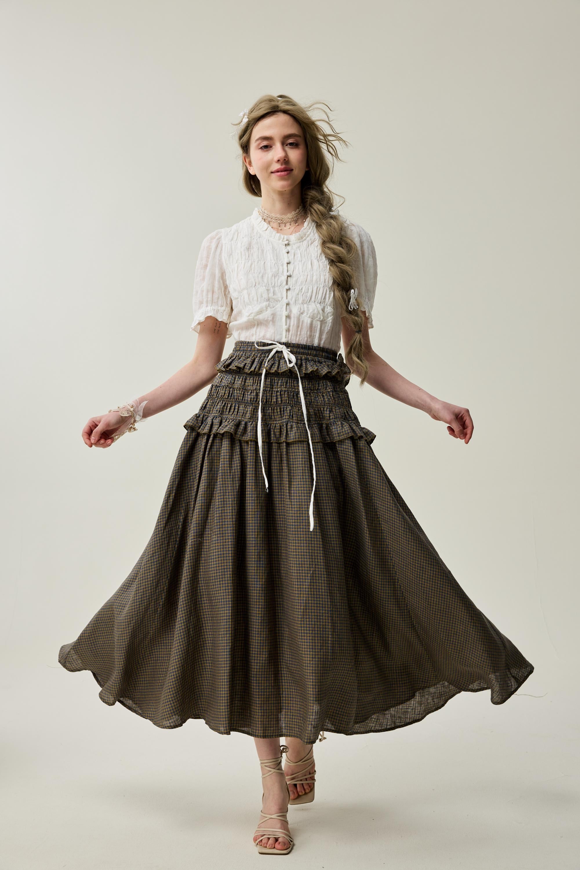 Wind 33 | Ruffled linen skirt – Linennaive