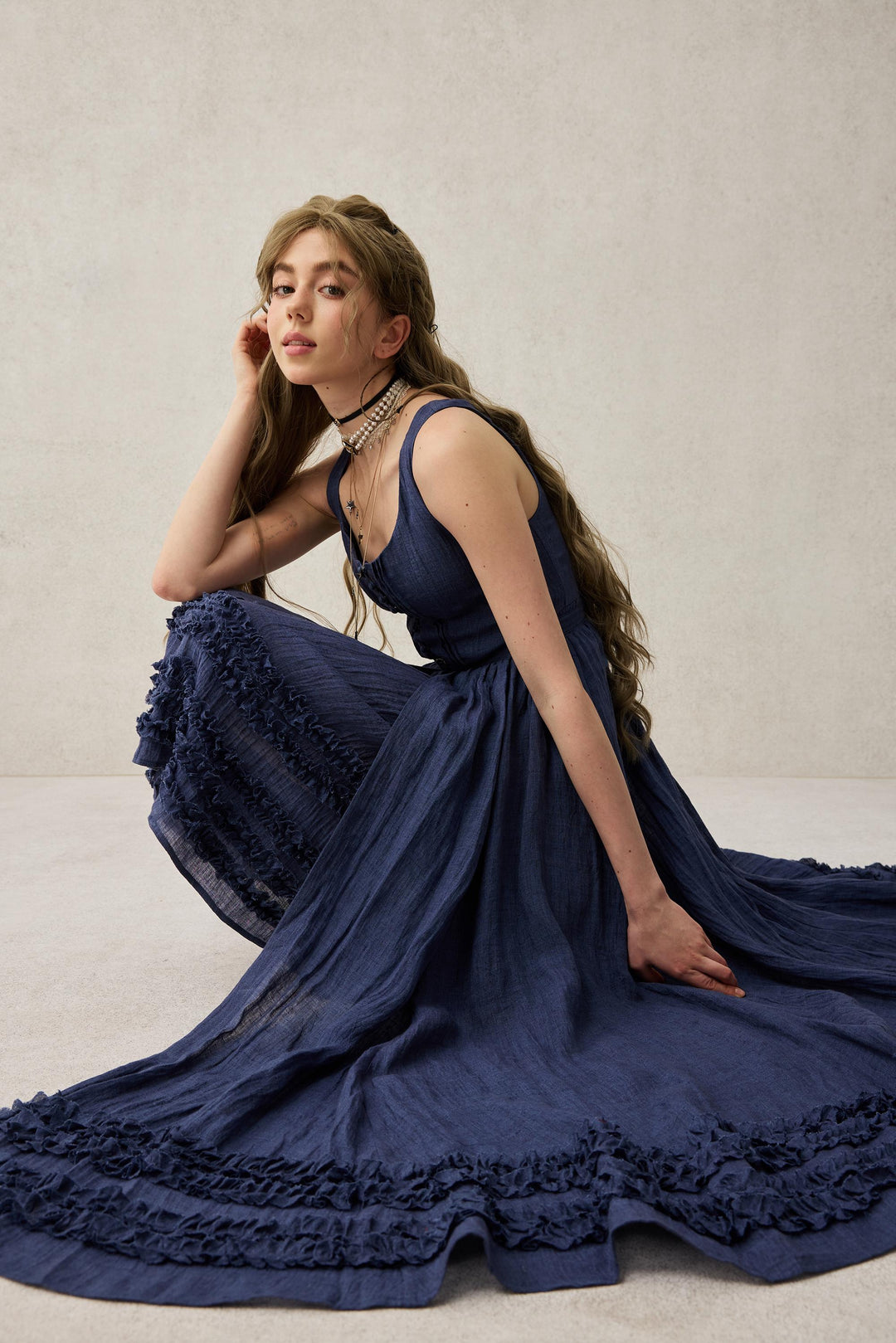 Ball Gown Poetry Dresses Wearable Poetry 17 Ruffled Linen Dress