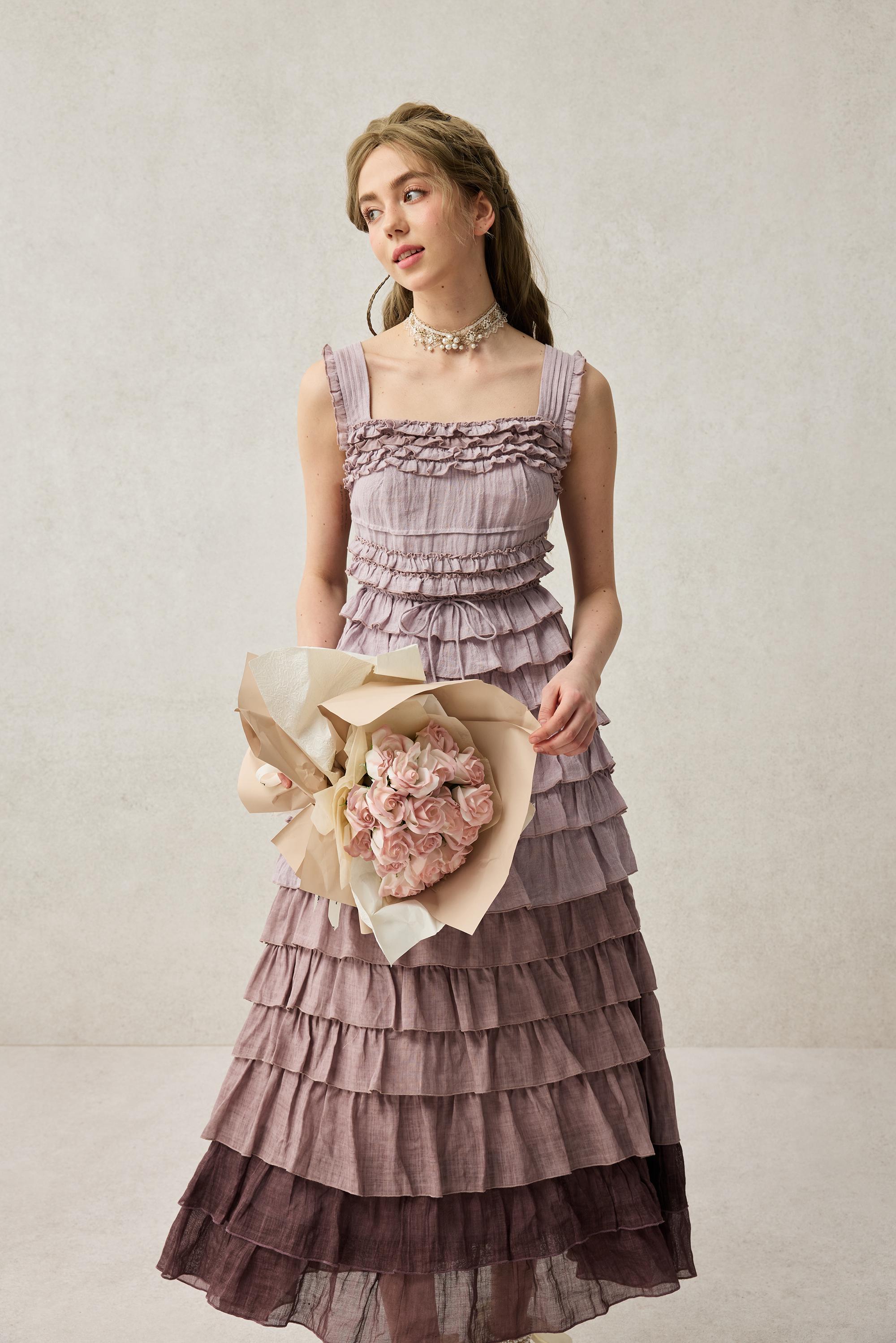 Petals 22 | Dreamy gradient Linen Dress – Linennaive