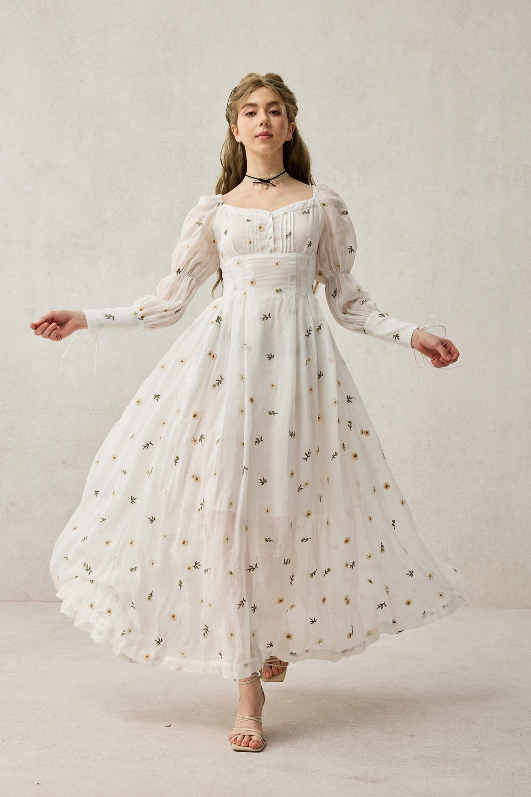 Phoenix 24 | Embroidery Daisy Linen Dress Linennaive Phoenix 24 | Embroidery Daisy Linen Dress Linennaive