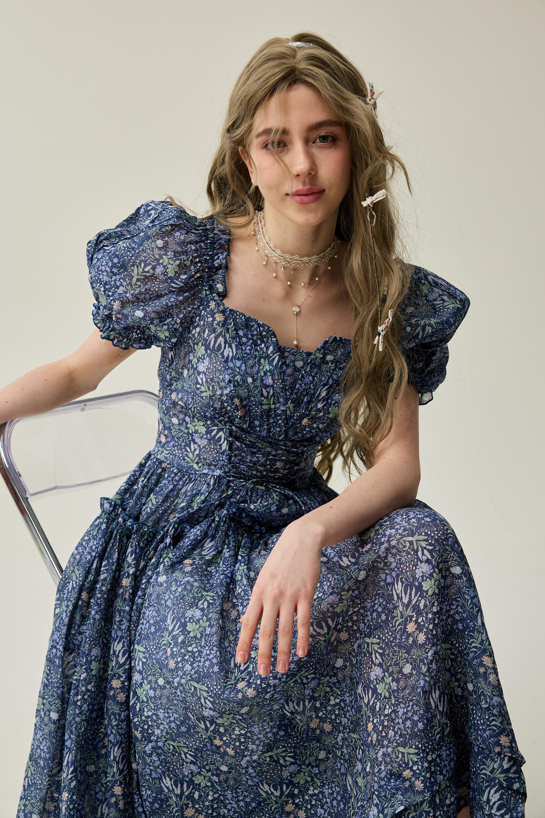 Julia 35 | Floral linen dress Linennaive Julia 35 | Floral linen dress Linennaive