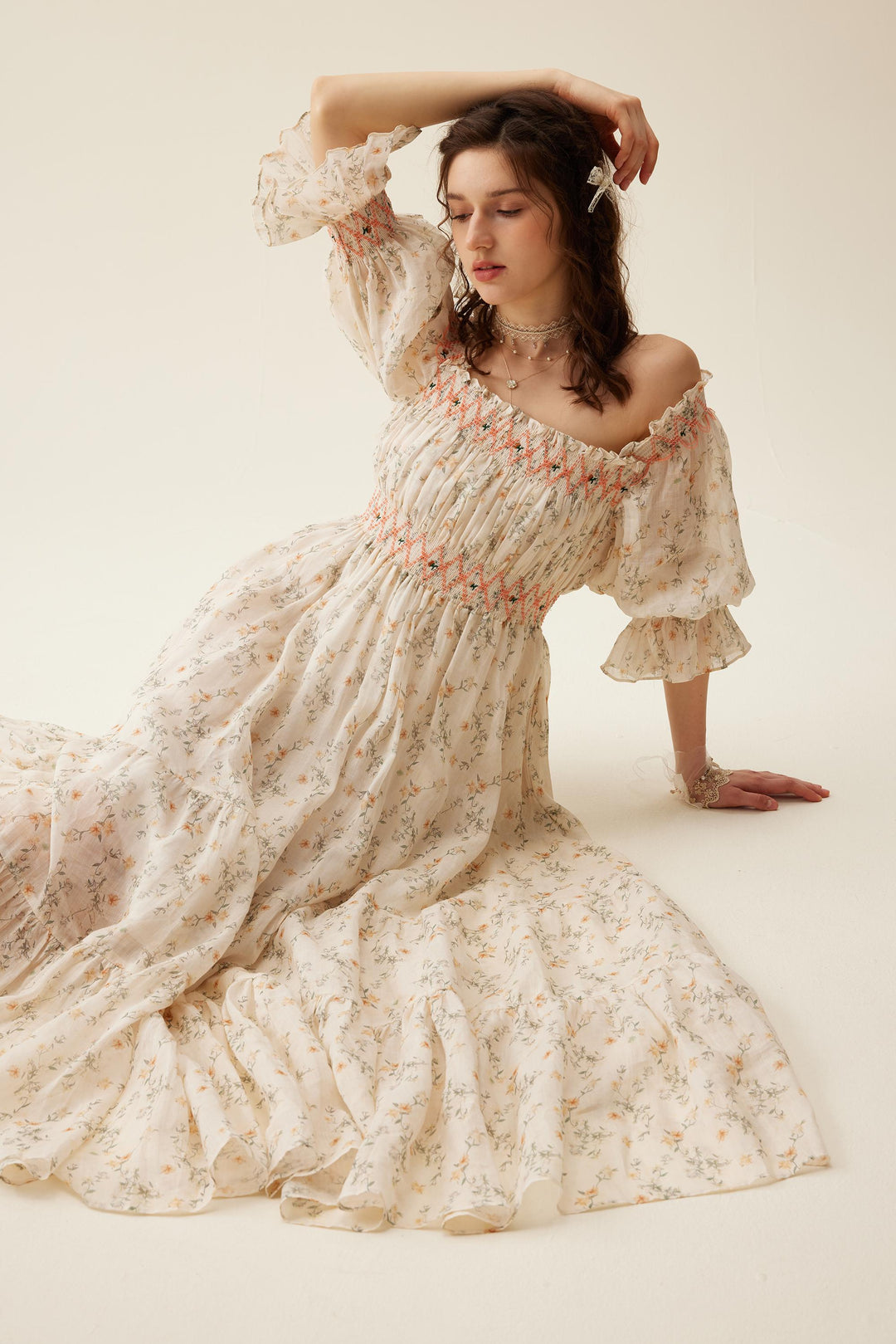 floral embroidered linen dress Cloud 21