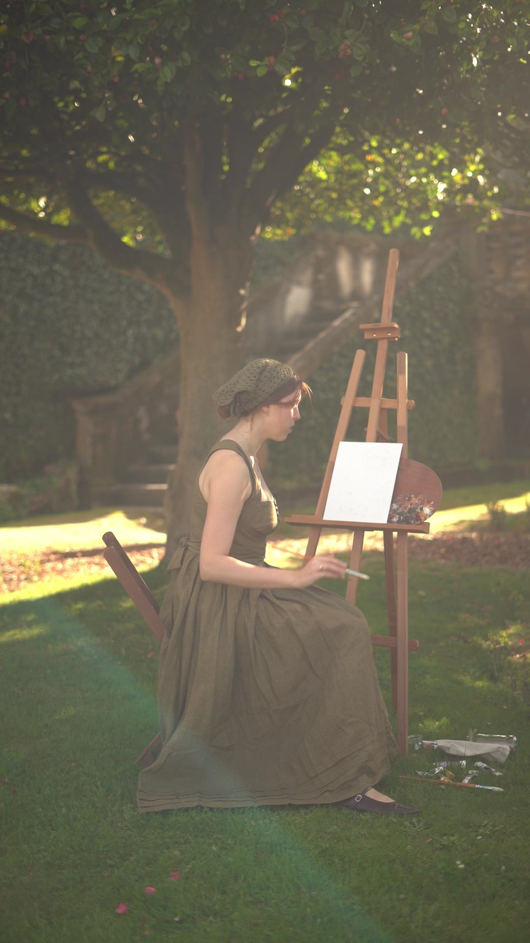 Vetiver 23 | cross back linen dress