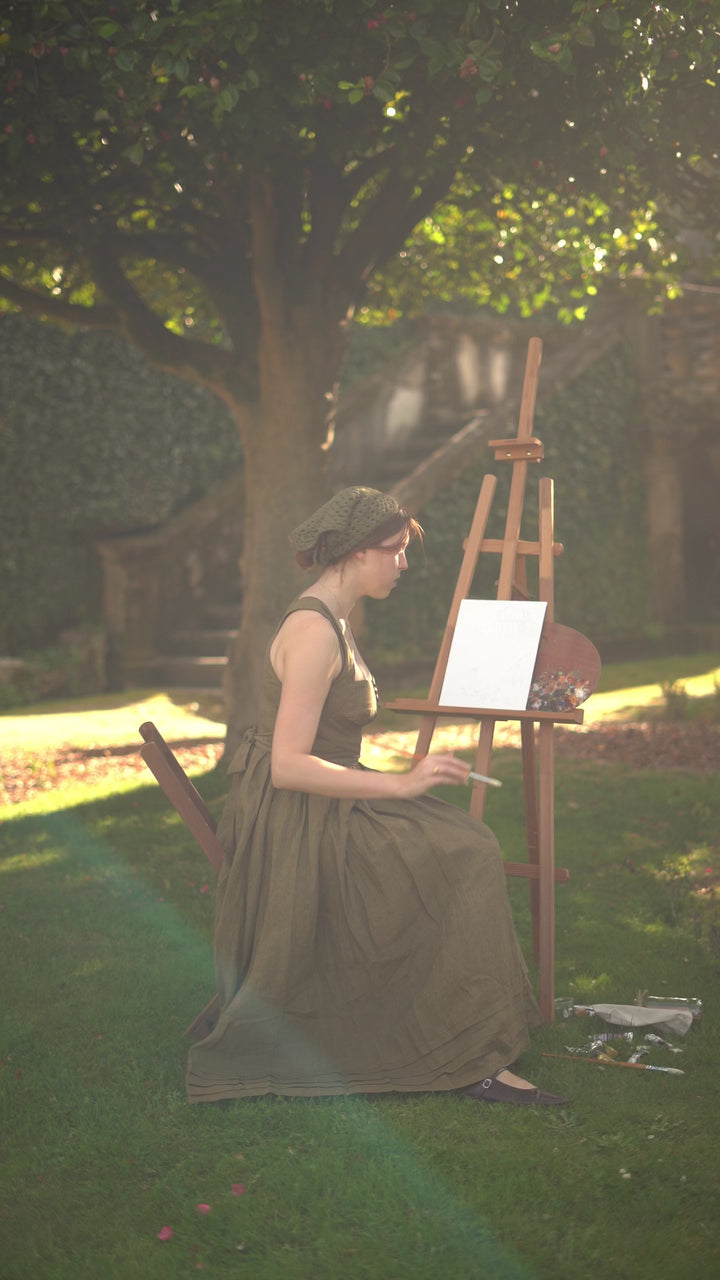 Vetiver 23 | cross back linen dress