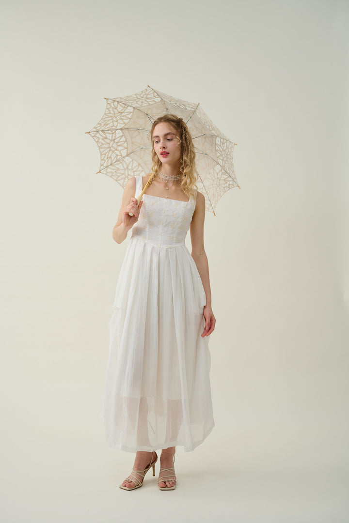 ethel 17 | Embroidered Linen dress