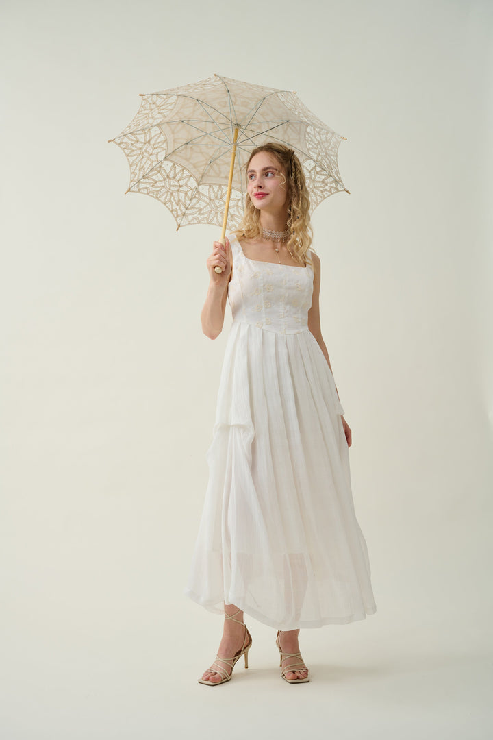 ethel 17 | Embroidered Linen dress