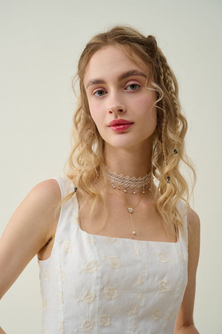 ethel 17 | Embroidered Linen dress