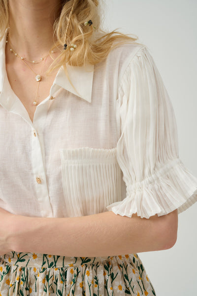 lily of the valley 22 | Accordion pleated linen shirt