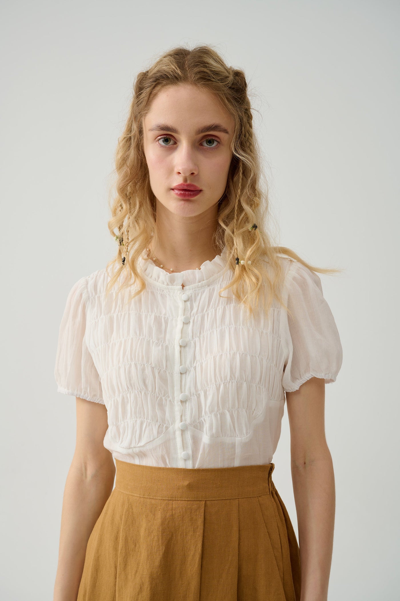 Clove 9 | smocked linen blouse