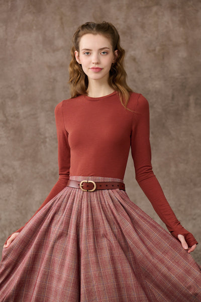 Future 4 | Tartan Wool Skirt in red