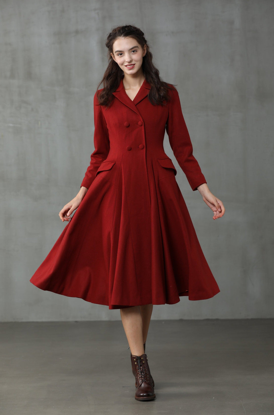 Roman Holiday 2020 | Red Wool Coat Jacket S / DarkRed Roman Holiday 2020 | Red Wool Coat Jacket S / DarkRed