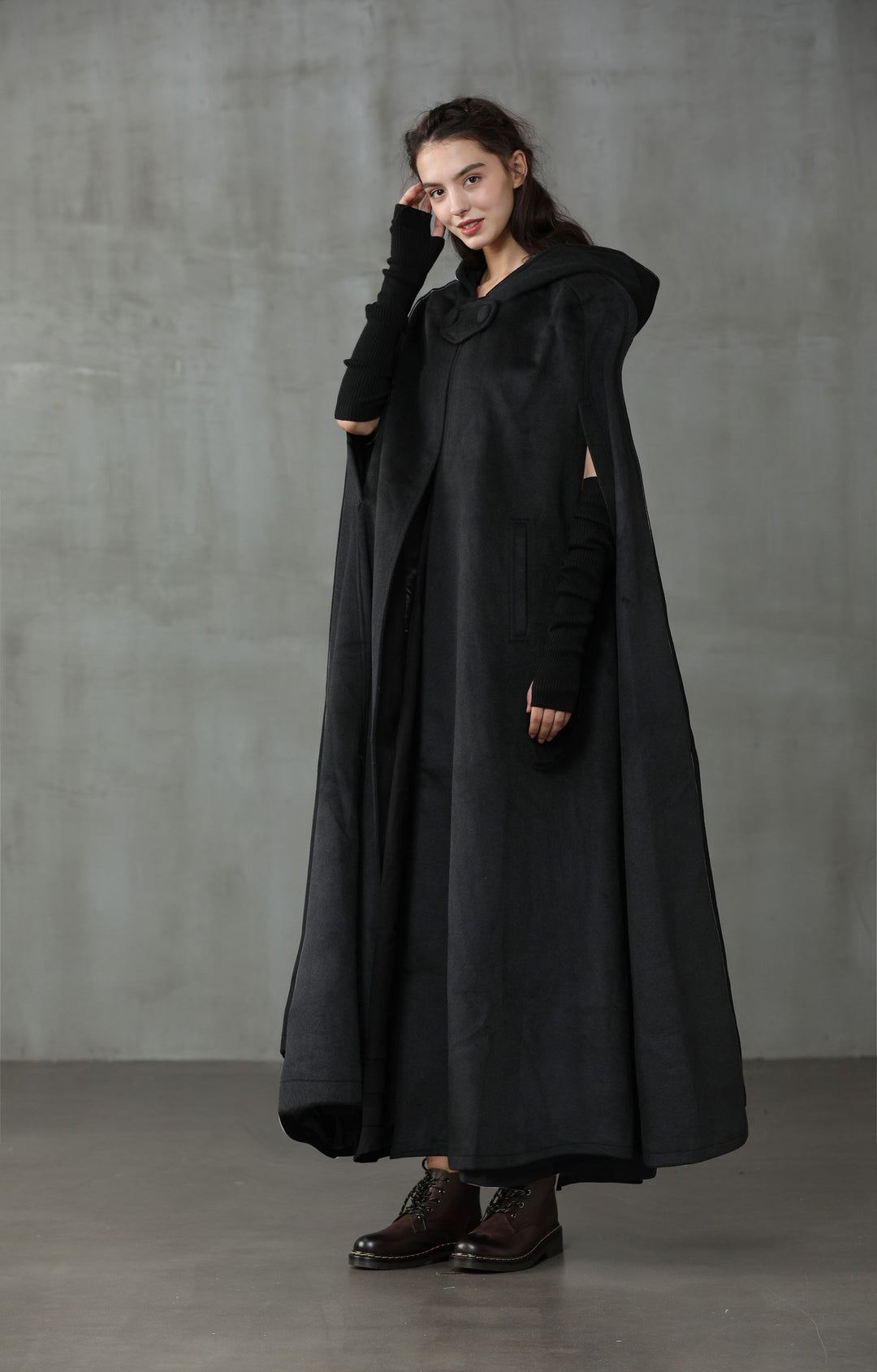 Maxi Hooded Wool Coat Cloak (8 Colors) – Linennaive