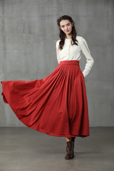 Wooden Ark 11 | Wool Pleated Skirt