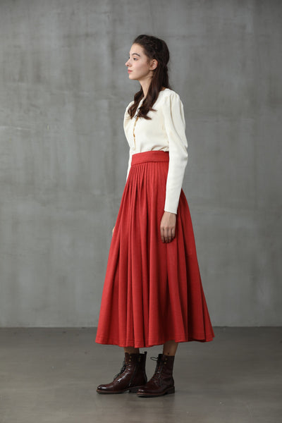 Wooden Ark 11 | Wool Pleated Skirt