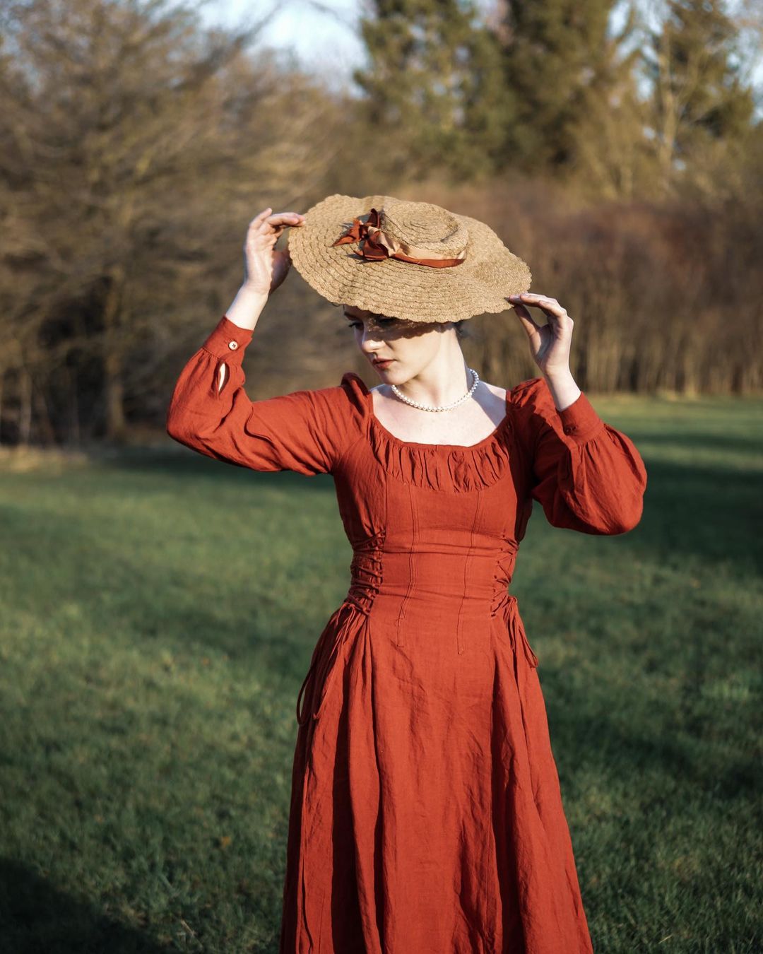 maxi red linen dress Raspberry Red Linen Maxi Dress: Faux Wrap Style With Obi Belt & Pockets