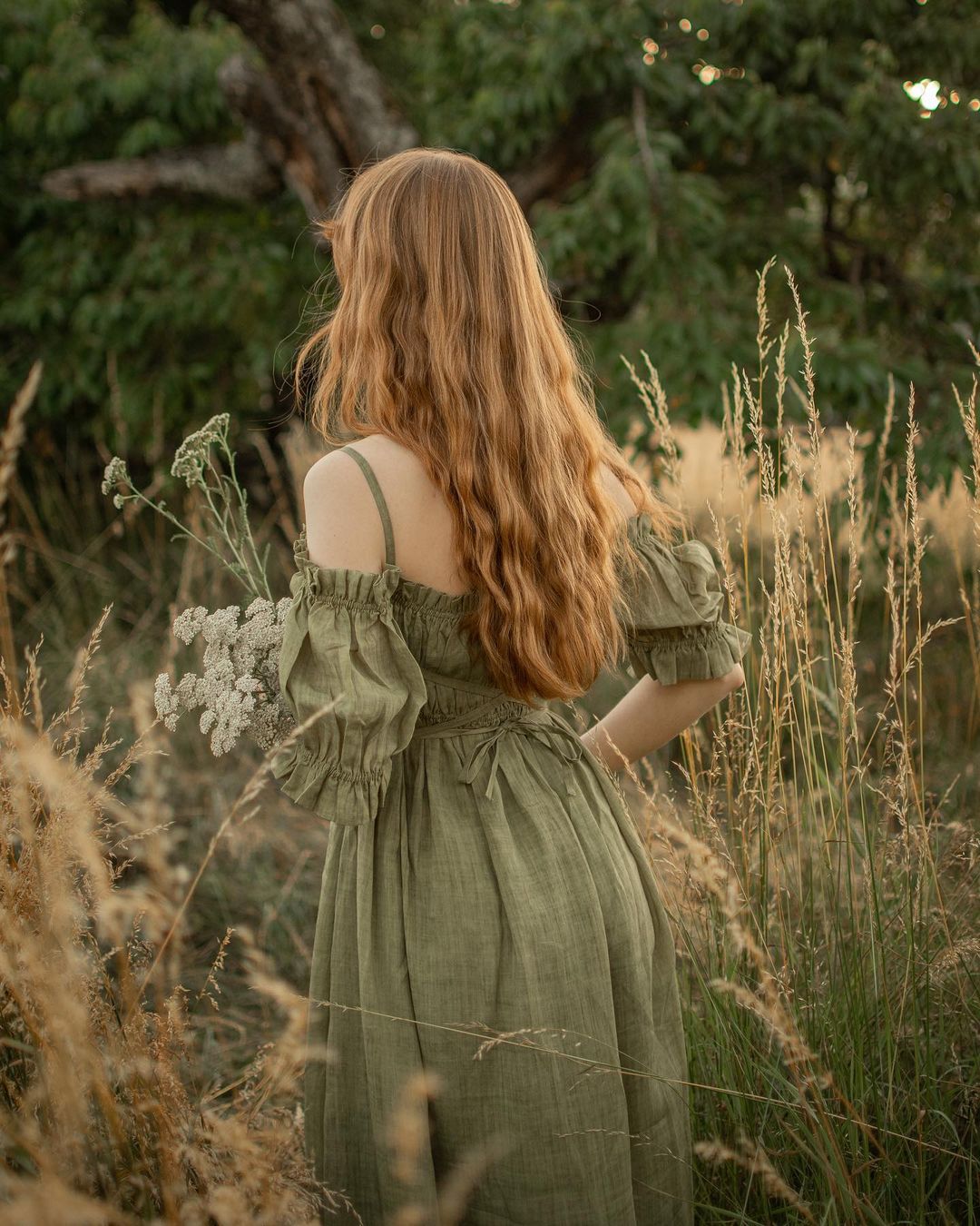 La Luna 11 | Off Shoulder Linen Dress Xs / Olivedrab La Luna 11 | Off Shoulder Linen Dress Xs / Olivedrab
