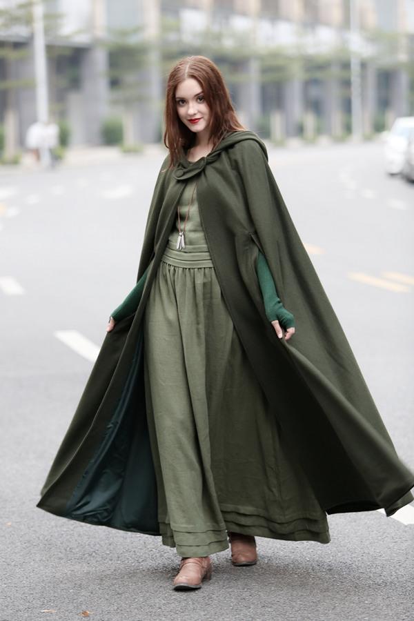 Maxi Hooded Wool Coat Cloak (8 Colors) Red / 2XL Maxi Hooded Wool Coat Cloak (8 Colors) Red / 2XL