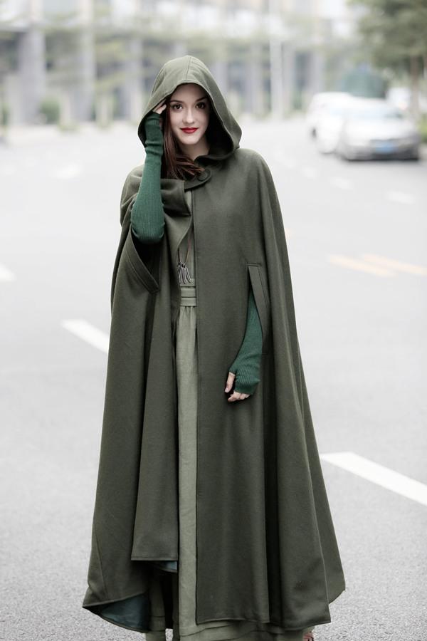 Maxi Hooded Wool Coat Cloak (8 Colors) – Linennaive