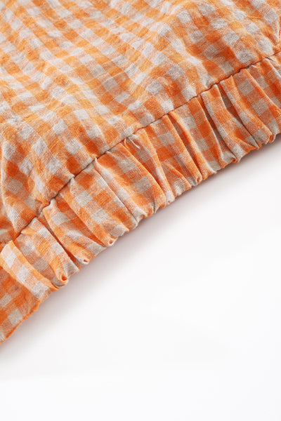 Ease 17 | 100% linen plaid blouse
