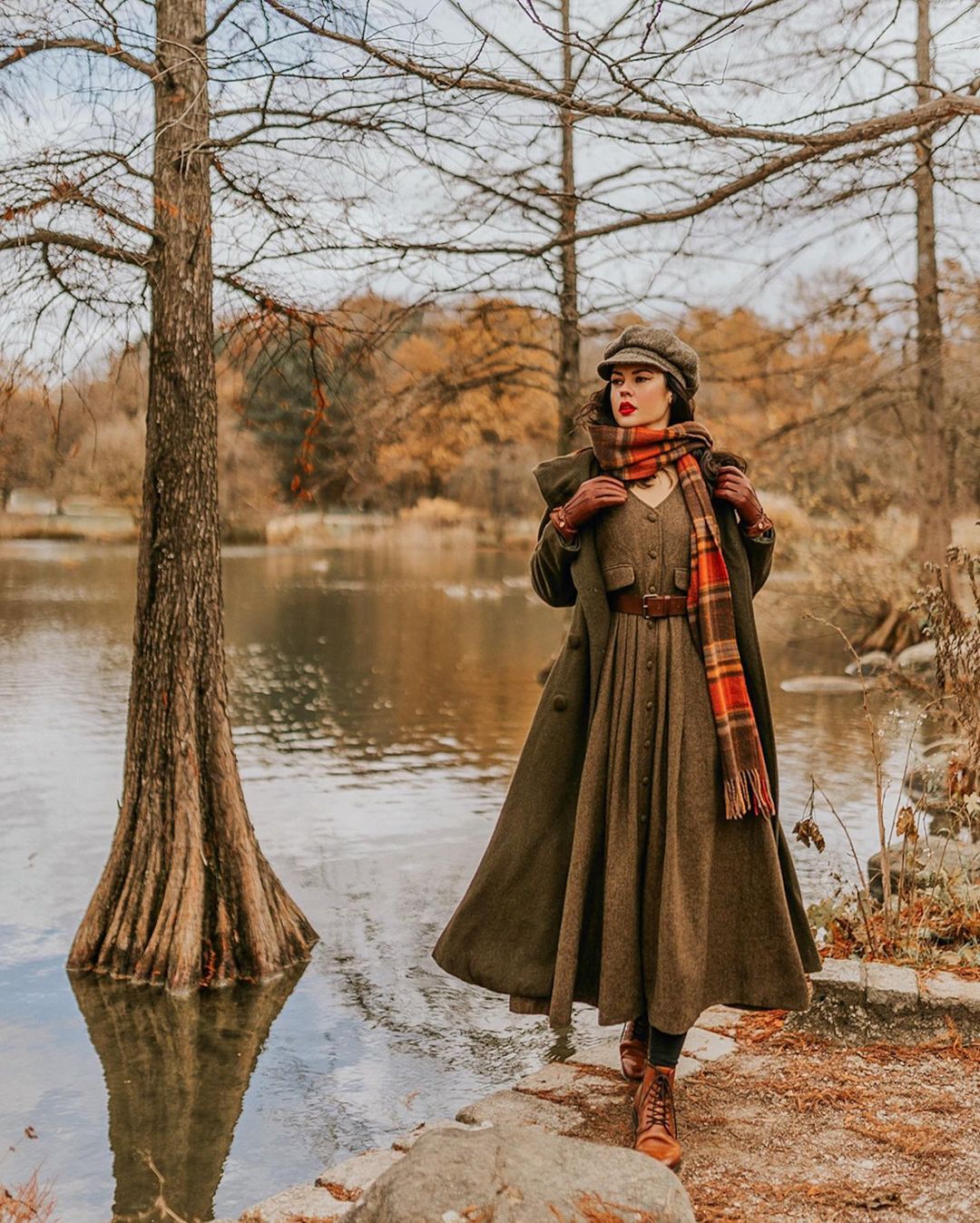 Dark Amber 11 | Academia Wool Dress Brown / 3XL Dark Amber 11 | Academia Wool Dress Brown / 3XL