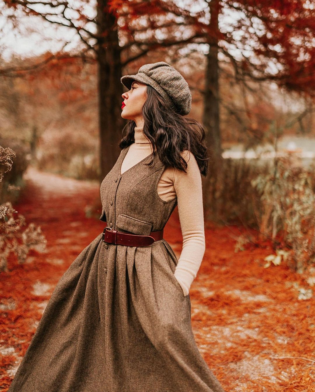 Dark Amber 11 | Academia wool dress Brown / 3XL Dark Amber 11 | Academia wool dress Brown / 3XL
