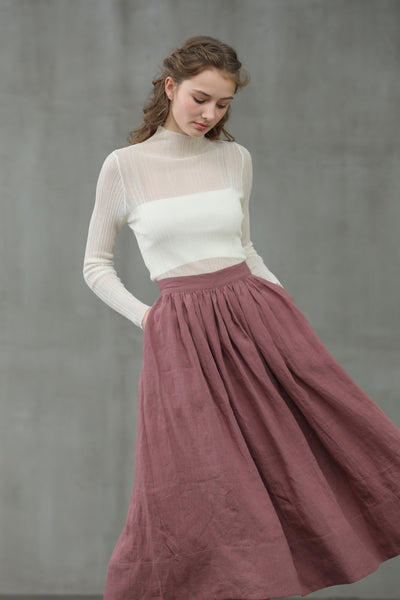 Daisy 03 | ashed lilac linen skirt