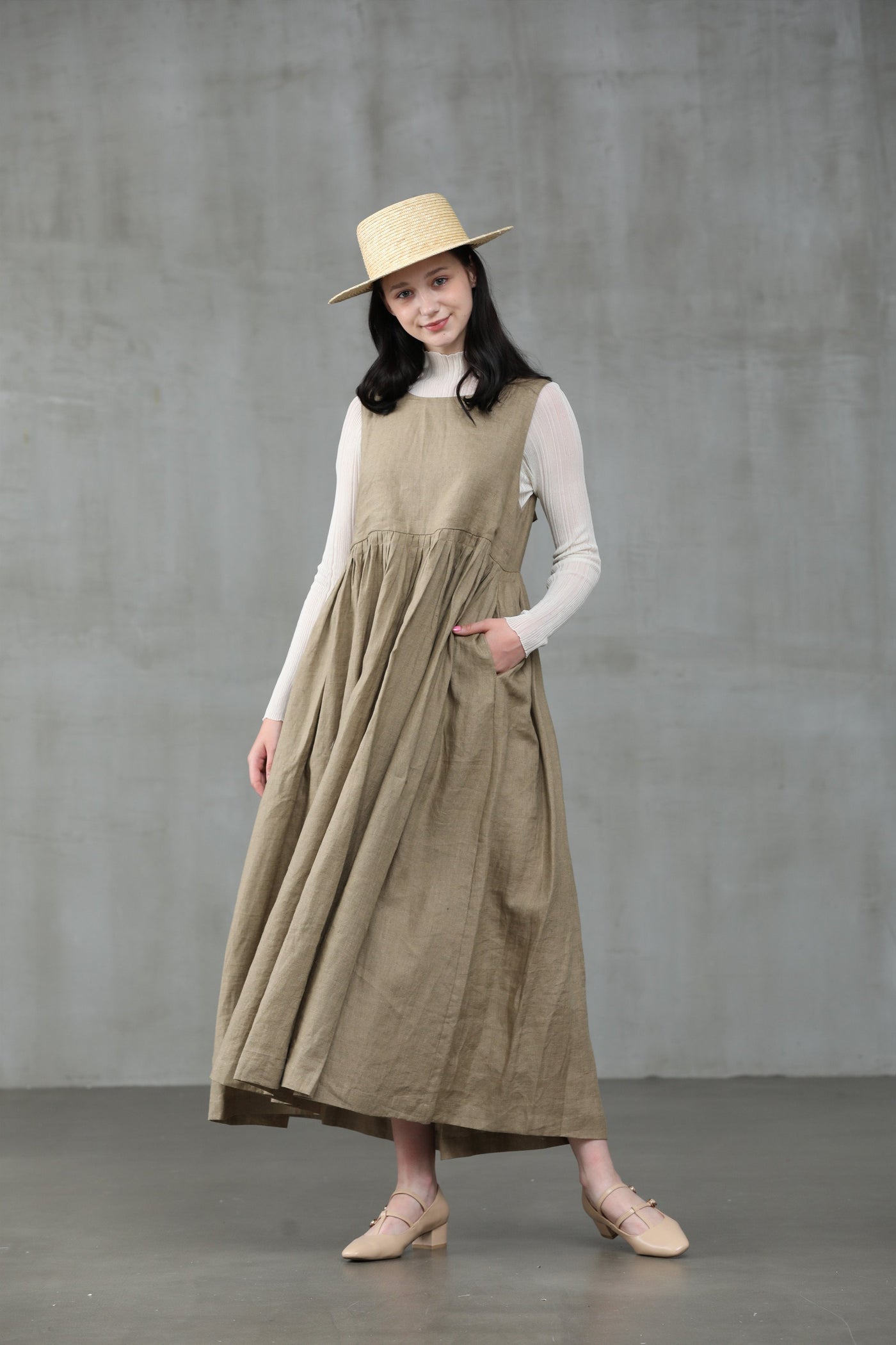 Ear of wheat 33 | Apron linen dress