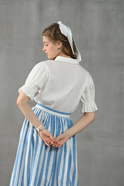 Lily of the valley 11 | Striped linen skirt